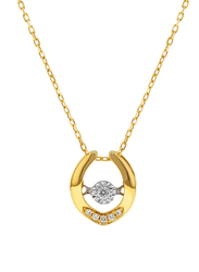 Liali Jewellery 18K Yellow Gold Dancing Diamond Pendant for Women, 0.5 Carat Look, Gold