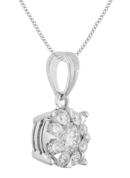 Liali Jewellery Mirage Classic 18K White Gold Pendant for Women, 2 Carat Look, Silver