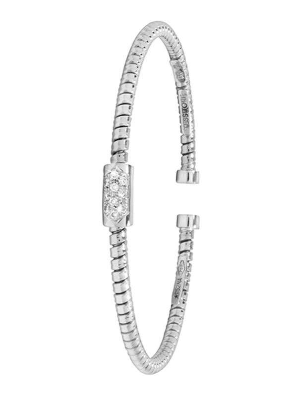 Liali Jewellery Tessitore 18K White Gold Bangle for Women with 0.35ct  Diamond Stone, White | DubaiStore.com - Dubai