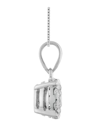 Liali Jewellery Mirage Classic 18K White Gold Pendant for Women, 1.5 Carat Look, Silver