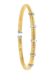 Liali Jewellery Tessitore 18K Yellow Gold Bangle for Women with 15 Diamond, Gold