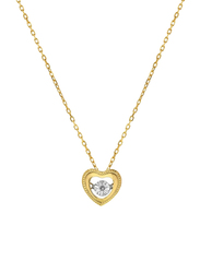 Liali Jewellery 18K Yellow Gold Dancing Diamond Heart Pendant for Women, Gold