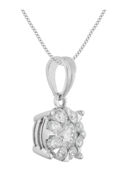 Liali Jewellery Mirage Classic 18K White Gold Pendant for Women, 1.5 Carat Look, Silver