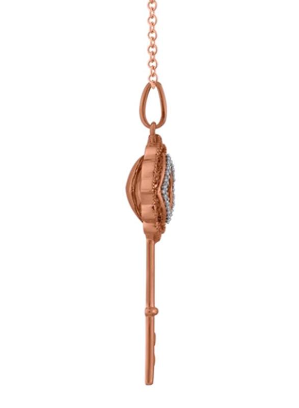 Liali Jewellery 18K Rose Gold Dancing Diamond Key Pendant for Women, Rose Gold