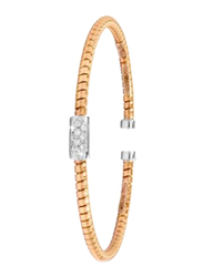 Liali Jewellery Tessitore 18K Rose Gold Bangle for Women with 10 Diamond, Rose Gold