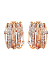 Liali Jewellery Midnight 18K Rose Gold Hoop Earrings for Women with 214 Diamond, Rose Gold
