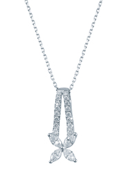 Liali Jewellery Red Carpet 18K White Gold Necklace for Women with 0.51ct Diamond Stone Pendant, White