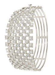 Liali Jewellery Joie de Vivre 18K White Gold Bangle for Women with 104 Diamond, Silver