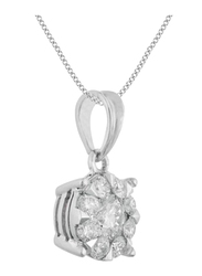 Liali Jewellery Mirage Classic 18K White Gold Pendant for Women, 3 Carat Look, Silver