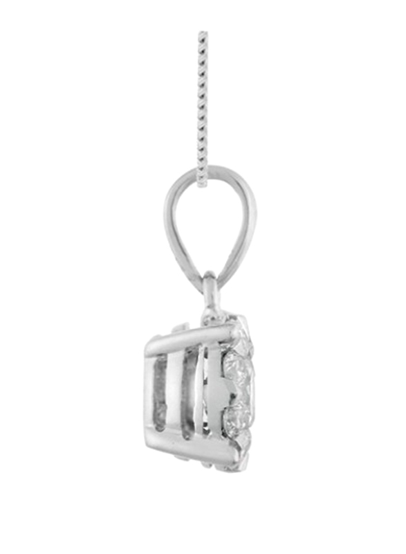 Liali Jewellery Mirage Classic 18K White Gold Pendant for Women, 1 Carat Look, Silver