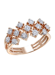 Liali Jewellery Joie de Vivre 18K Rose Gold Engagement Ring for Women with 13 Diamond, Rose Gold, US 7