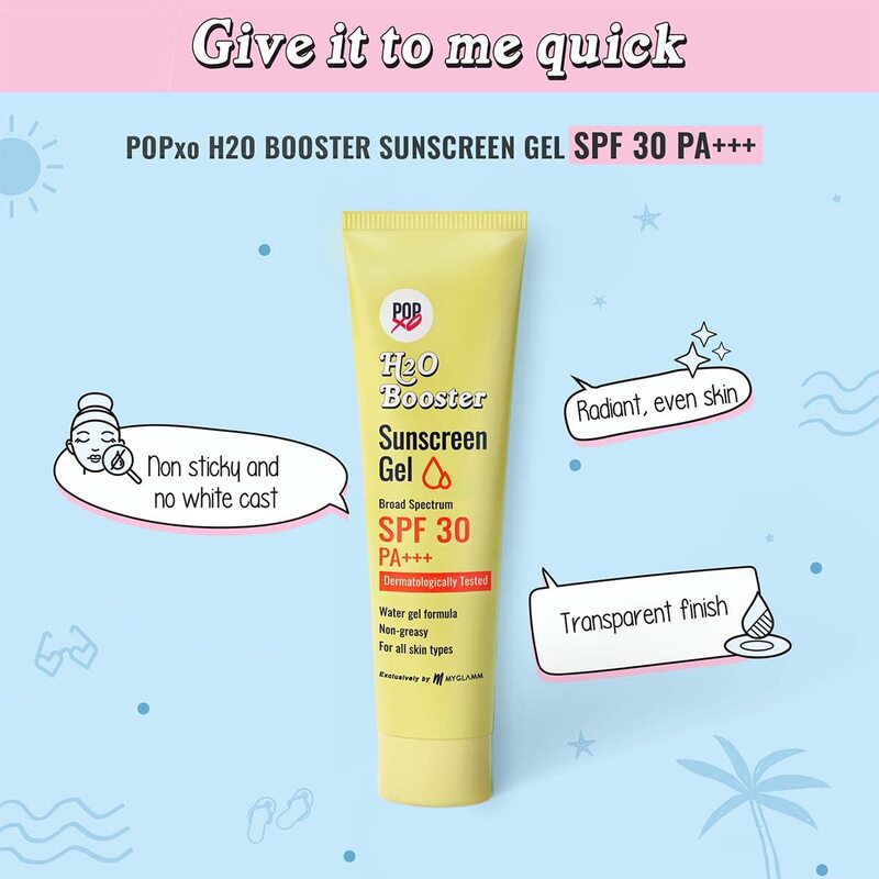 POPxo by MyGlamm H2O Booster Sunscreen Gel SPF 30 PA+++ 30gm