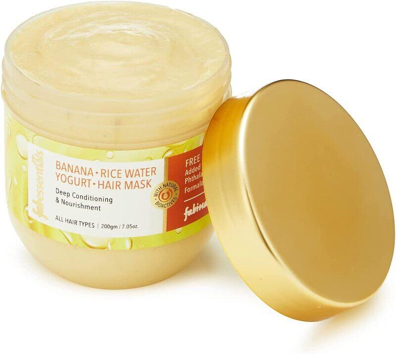 

Fabessentials Banana Rice Water Hair Mask for All Hair Types, 200gm