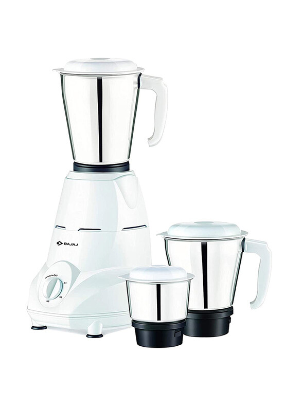 

Bajaj Rex Mixer Grinder with Nutri-Pro Feature 3 Jars Set, 500W, 410162, White