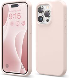 Elago Liquid Silicone for iPhone 15 Pro MAX Case Cover Full Body Protection, Shockproof, Slim, Anti-Scratch Soft Microfiber Lining - Lovely Pink