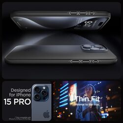 Spigen Thin Fit for iPhone 15 Pro case cover - Black