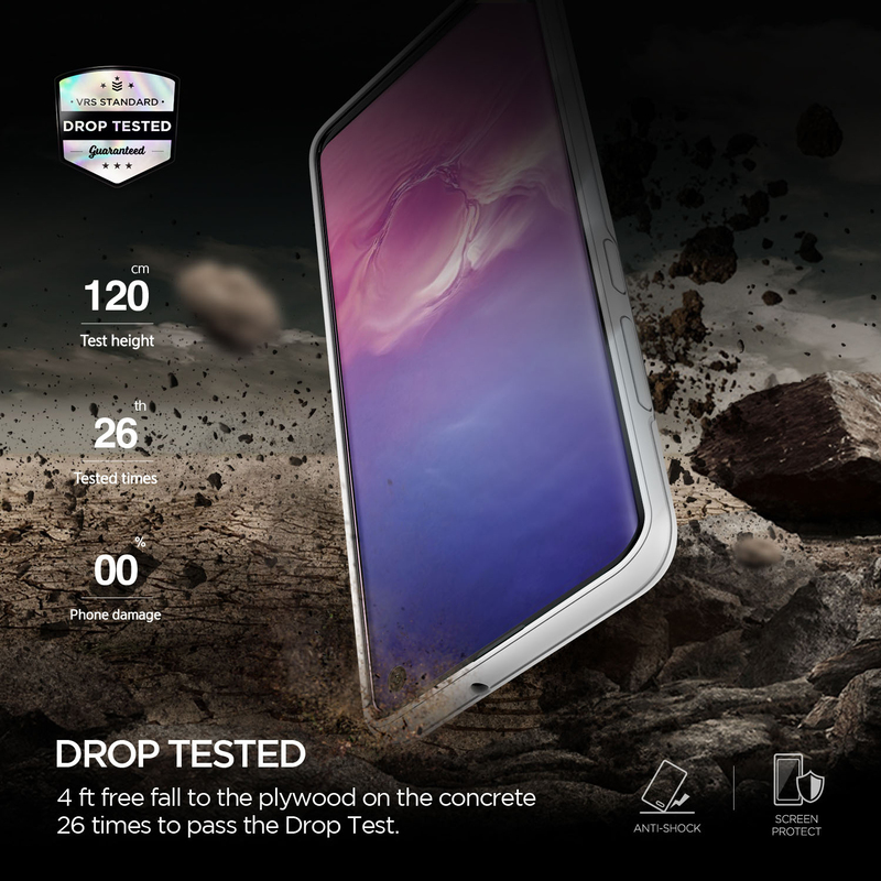 VRS Design Samsung Galaxy S10 Damda High Pro Shield Mobile Phone Back Case Cover, White Marble