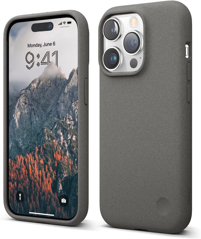 Elago Pebble for iPhone 14 Pro Case Cover (Pebble Coated) - City Grey