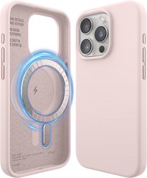 Elago Magnetic Liquid Silicone for iPhone 15 PRO Case Cover Compatible with MagSafe Shockproof - Lovely Pink