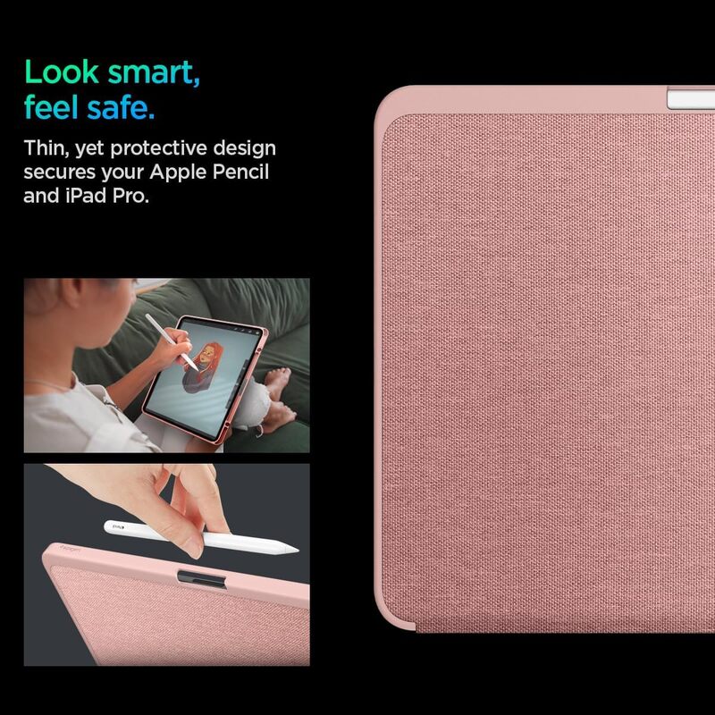 Spigen Urban Fit designed for iPad Pro 13 inch case cover M4 (2024) with Pencil Holder - Rose Gold