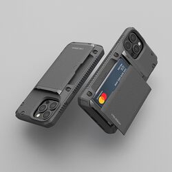 VRS Design Damda Glide Pro iPhone 13 Pro MAX case cover wallet (Semi Automatic) slider Credit card holder Slot (3-4 cards) - Sand Stone