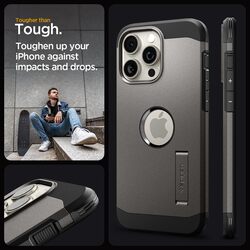 Spigen iPhone 15 Pro Max case cover Tough Armor MagFit compatible with MagSafe - Gunmetal