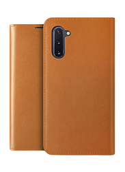 Vrs Design Samsung Galaxy Note 10 Genuine Leather Diary Wallet Mobile Phone Case Cover, Brown