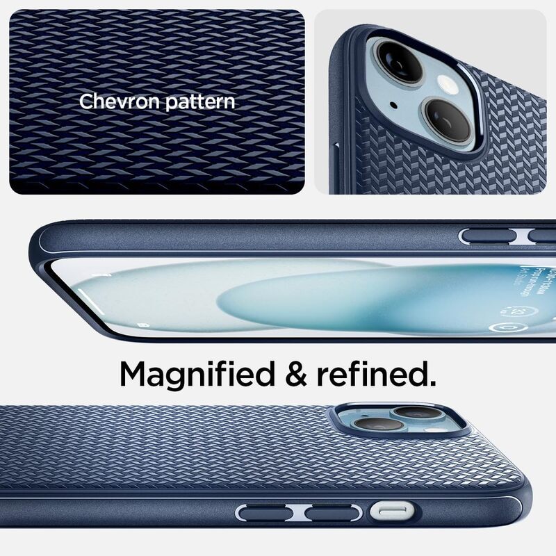 Spigen iPhone 15 case cover Mag Armor MagFit MagSafe compatible - Navy Blue