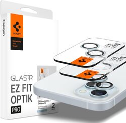 Spigen Glastr Ez Fit Optik PRO Camera Lens Screen Protector (2 Pack) for iPhone 15 Plus and iPhone 15 / iPhone 14 Plus/iPhone 14 - Blue