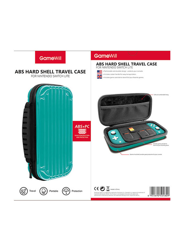 Gamewill ABS Hard Shell Travel Case for Nintendo Switch Lite, Turquoise