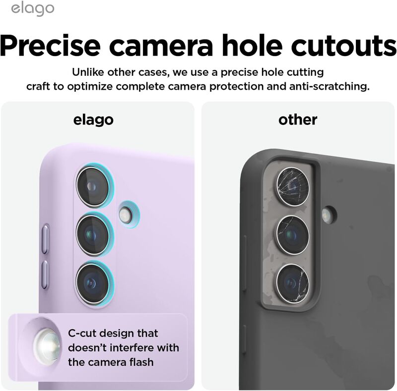 elago Samsung Galaxy S24 Plus case cover Liquid Silicone Full Body Screen Camera Protective, Shockproof, Slim, Anti-Scratch Soft Microfiber Lining - Lavender