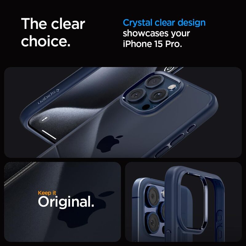 Spigen iPhone 15 Pro case cover Ultra Hybrid - Navy Blue