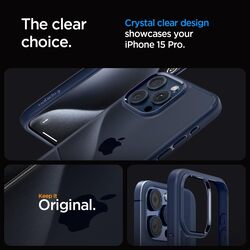 Spigen Ultra Hybrid for iPhone 15 Pro case cover - Navy Blue