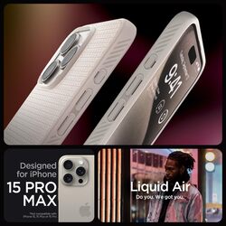 Spigen Liquid Air for iPhone 15 Pro Max case cover - Natural Titanium