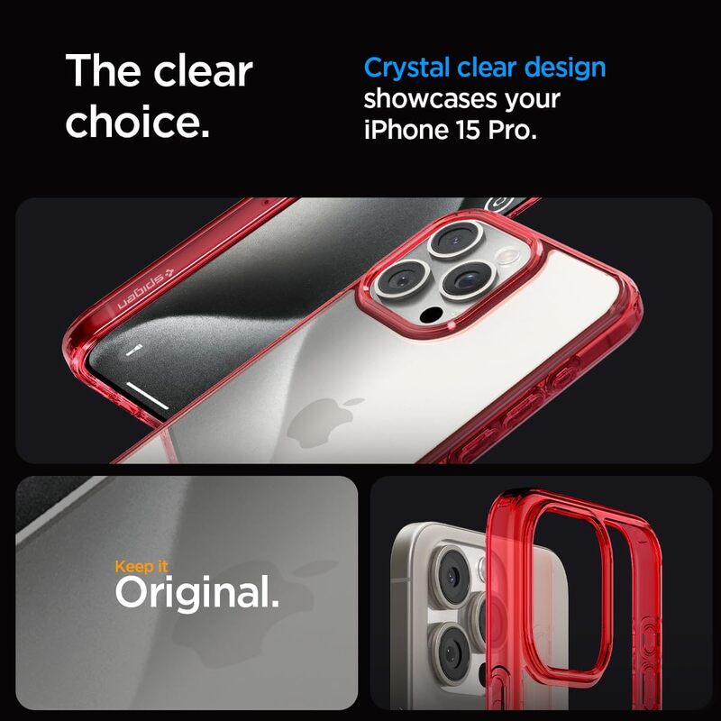 Spigen Ultra Hybrid for iPhone 15 Pro case cover - Deep Red