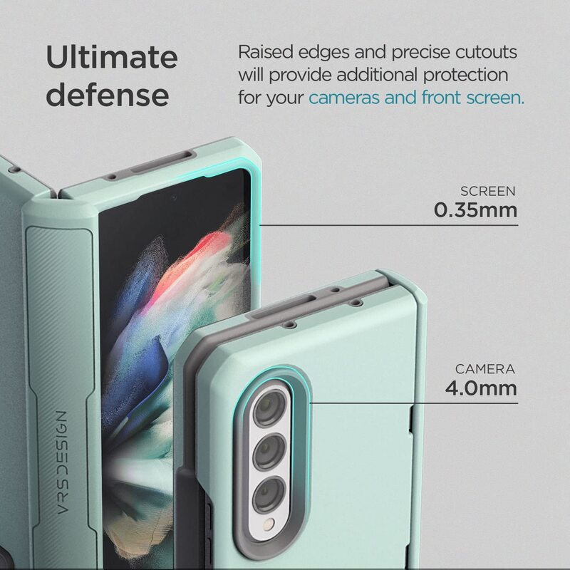 VRS Design Terra Guard Modern (Hinge Protection) Samsung Galaxy Z Fold 3 5G Case Cover - Marine Green