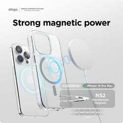 Elago Magnetic Hybrid for iPhone 15 Pro Max Compatible with MagSafe Case Cover - Medium Gray