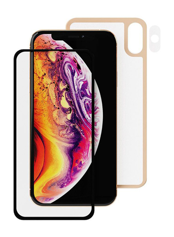 Amazing Thing Apple iPhone XS/X Supreme Glass Special Edition Front and Back Tempered Glass Screen Protector, with Lens Protection, Beige