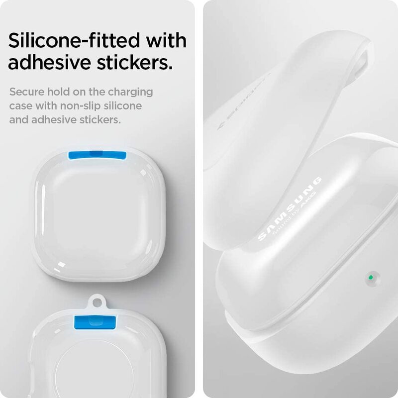 Spigen Samsung Galaxy Buds Pro and Galaxy Buds Live Silicone Case Cover Silicone Fit, White