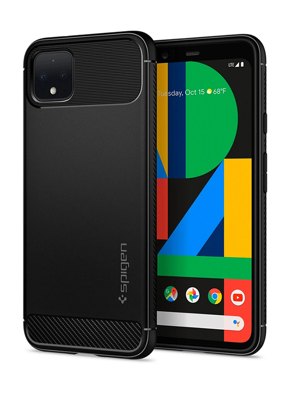 Spigen Google Pixel 4 XL Rugged Armor Mobile Phone Case Cover, Matte Black