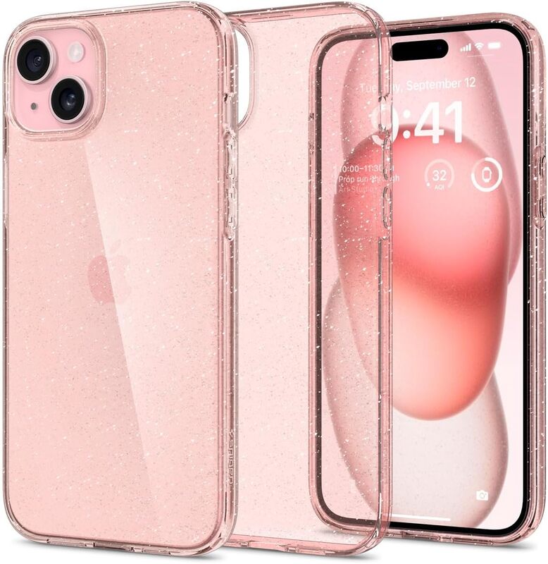 Spigen Liquid Crystal Glitter for iPhone 15 case cover - Rose Quartz