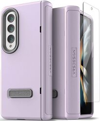 VRS Design Terra Guard Modern (Hinge Protection) Samsung Galaxy Z Fold 4 Case Cover with Front Screen Protector - Purple