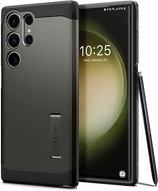 Spigen Tough Armor for Samsung Galaxy S23 Ultra Case Cover with Extreme Impact Foam - Gunmetal