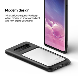 VRS Design Samsung Galaxy S10 Damda High Pro Shield Mobile Phone Back Case Cover, Cream White