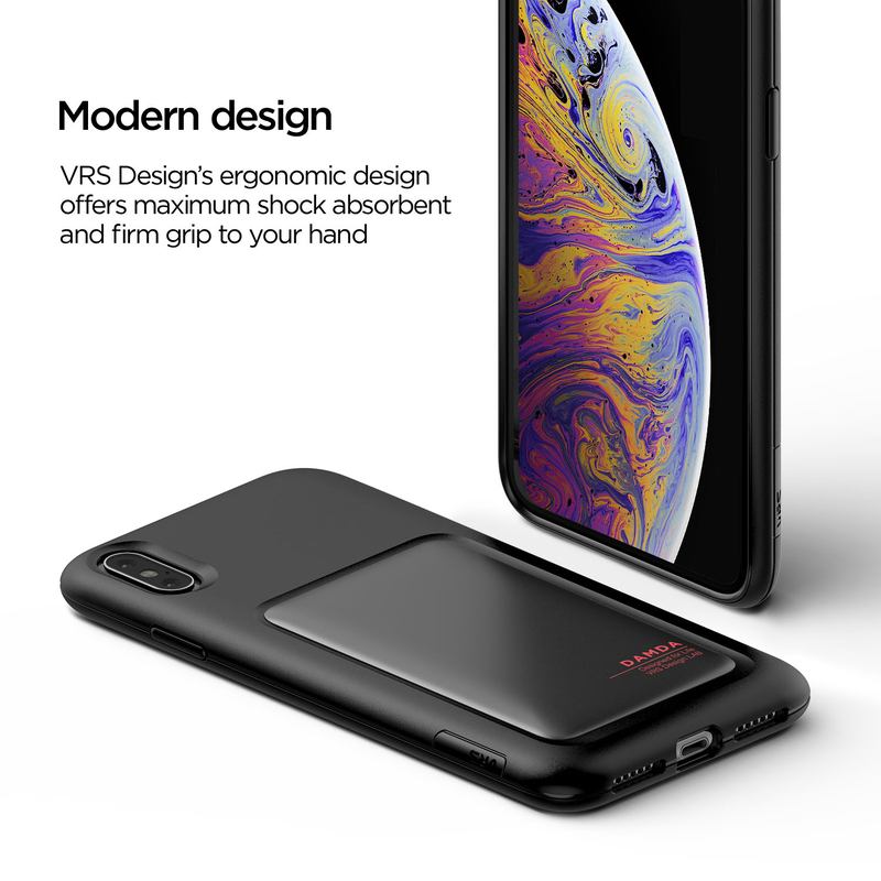 VRS Design iPhone XS Max Damda High Pro Shield Mobile Phone Back Case Cover, Matt Black