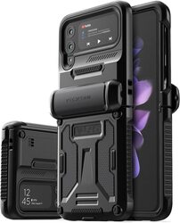 VRS Design Terra Guard (Hinge Protection) Samsung Galaxy Z Flip 3 5G Case Cover - Matte Black