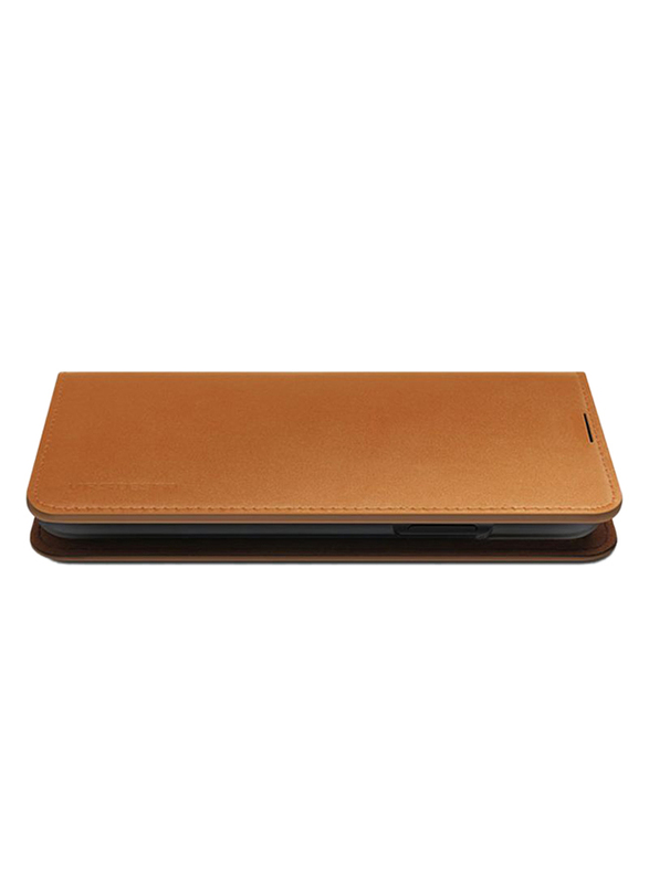 Vrs Design Samsung Galaxy Note 10 Genuine Leather Diary Wallet Mobile Phone Case Cover, Brown