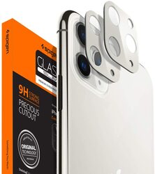 Spigen Apple iPhone 11 Pro/Pro Max Tempered Glass Screen Protector Camera Lens (2 Pack), Silver