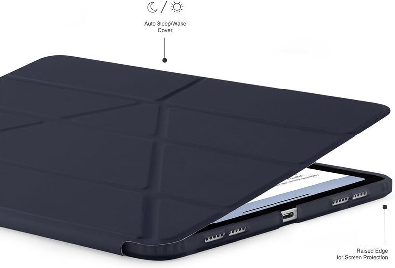 Pipetto Origami No1 for Apple iPad AIR 13 inch case (2024) M2 Smart Cover with 5 in 1 stand - Dark Blue