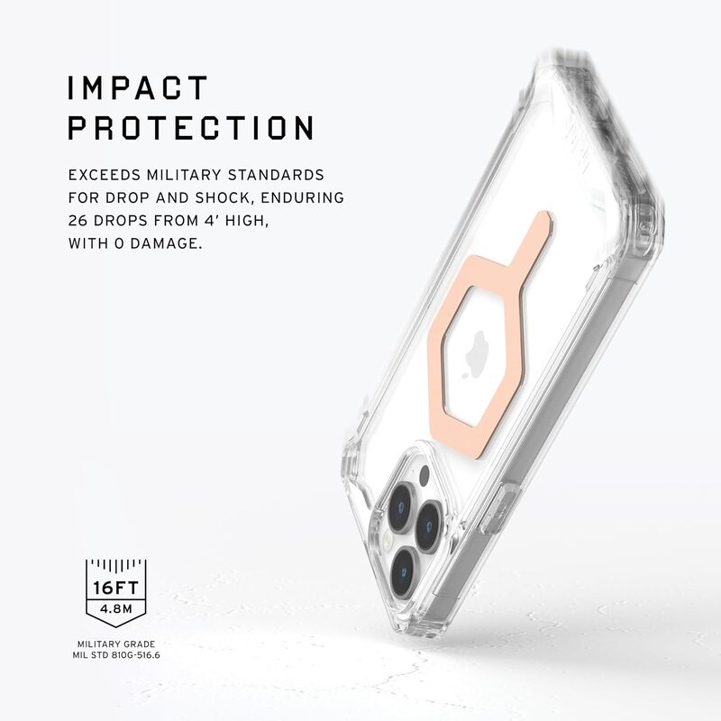Urban Armor Gear UAG Plyo Magsafe for iPhone 15 Pro Max case cover (16 Feet Drop Tested) - Ice Rose Gold